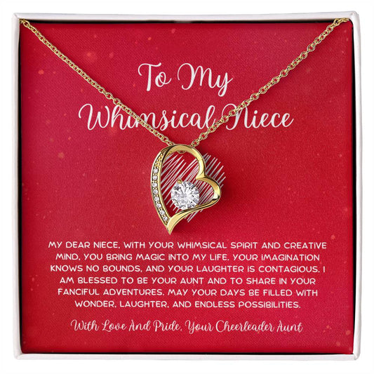 To My Whimsical Niece - From Aunt to Niece Forever Love Necklace - SOUVMOUR