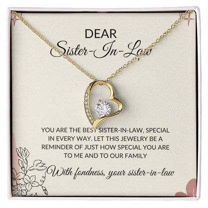 To My Dear Sister-in-law | Heartfelt Sister-in-Law Necklace | Sister-in-Law Jewelry Gift