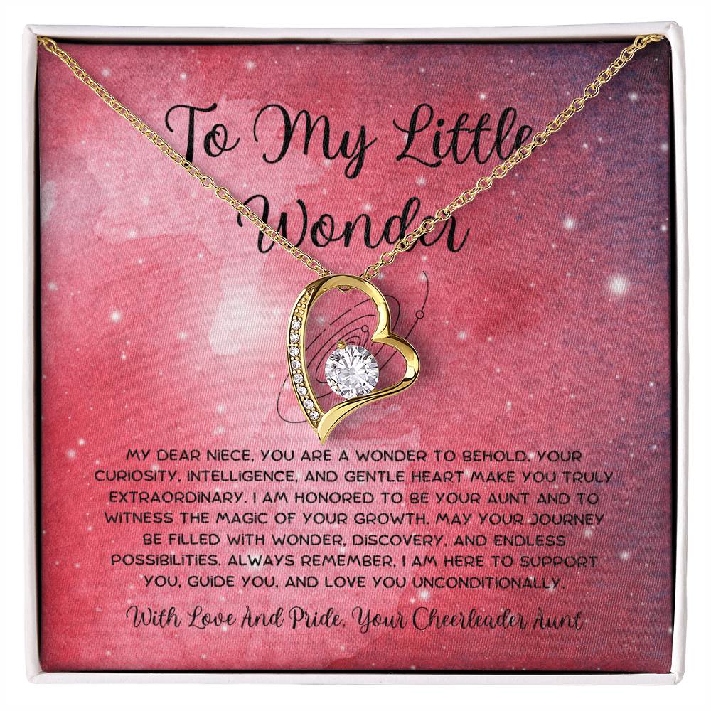 To My Little Wonder - From Aunt to Niece Forever Love Necklace - SOUVMOUR