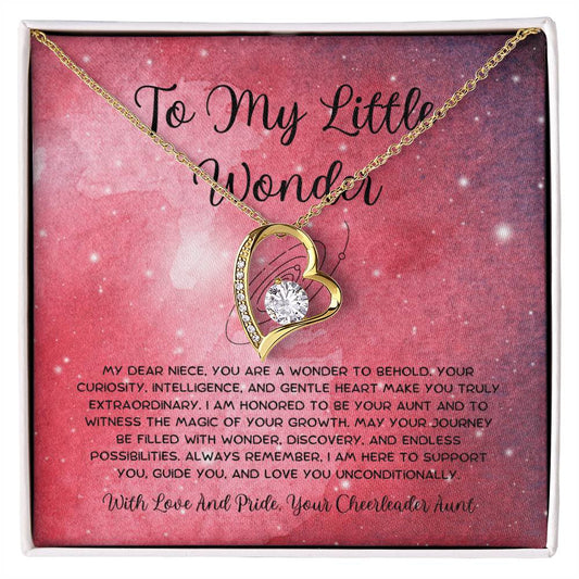 To My Little Wonder - From Aunt to Niece Forever Love Necklace - SOUVMOUR