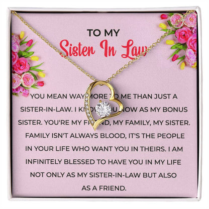 To My Sister-in-law | | Heartfelt Sister-in-Law Necklace | Sister-in-Law Jewelry Gift