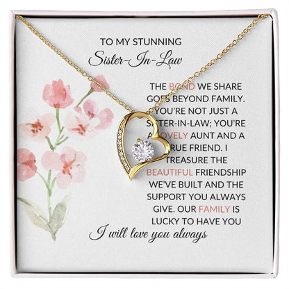 To My Stunning Sister-in-law | Elegant Sister-in-Law Necklace Gift | Sister-in-Law Pendant