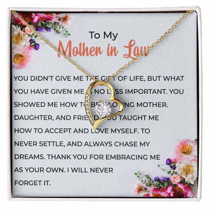 To My Cherished Mother-in-law | Forever Love Necklace | Mother-in-law Gift | Necklace Only