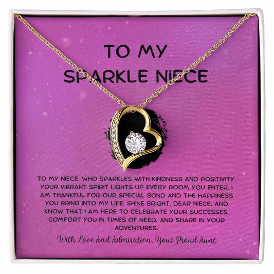 To My Sparkle Niece - From Aunt to Niece Forever Love Necklace - SOUVMOUR
