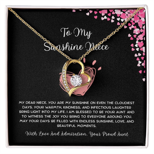 To My Sunshine Niece - From Aunt to Niece Forever Love Necklace - SOUVMOUR