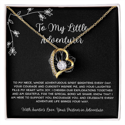 To My Little Adventurer - From Aunt to Niece Forever Love Necklace - SOUVMOUR